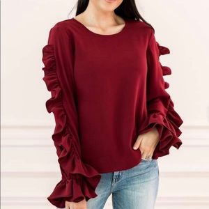 Rachel Parcell 5th street burgundy blouse M NWT
